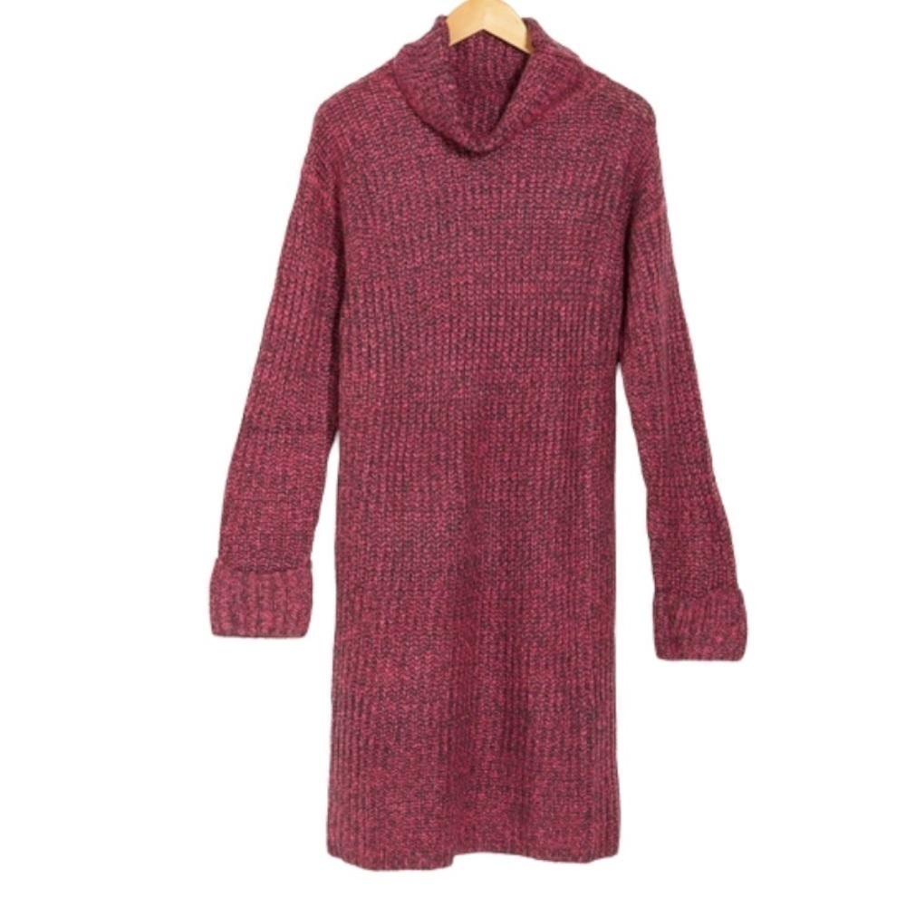 STITCHDROP Women's Statement 2 Tone Roll Neck Sweater Dress in TikTok